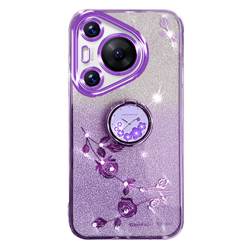 KADEM For Huawei Pura 70 Pro / Pura 70 Pro+ Kickstand Case Rhinestone Flower TPU Phone Shell KADEM For Huawei Pura 70 Pro / Pura 70 Pro+ Kickstand Case Rhinestone Flower TPU Phone Shell